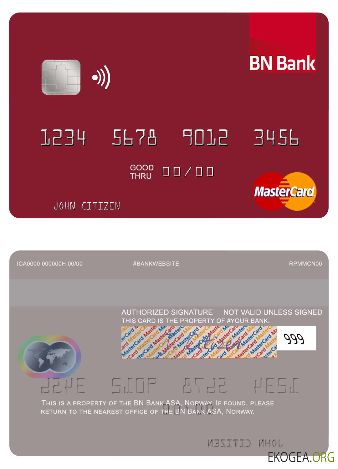 Norvège BN Bank ASA mastercard
